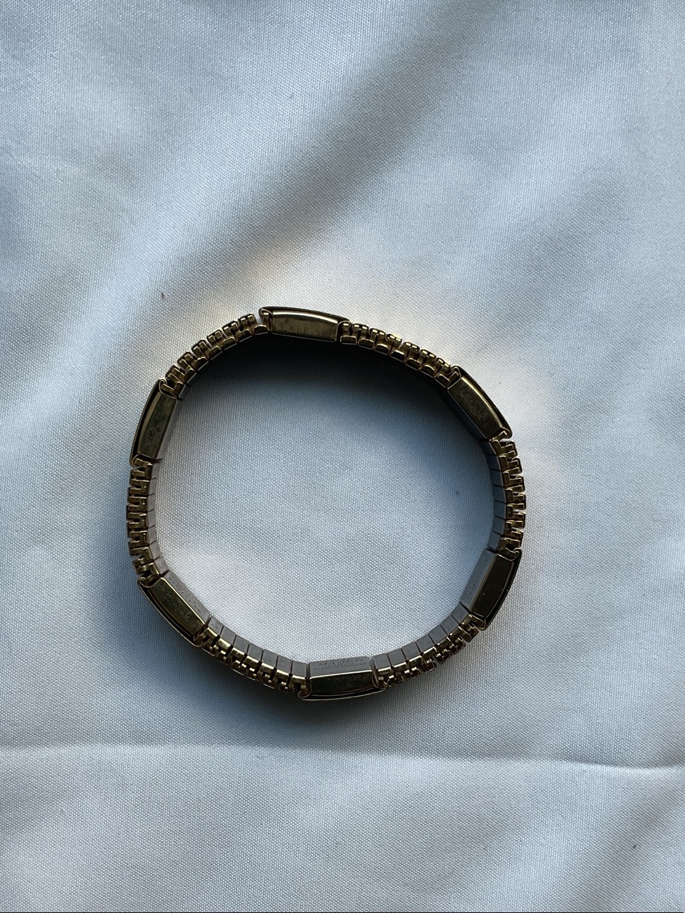 Vintage Major Stainless Steel gold-toned magnetic expansion bracelet